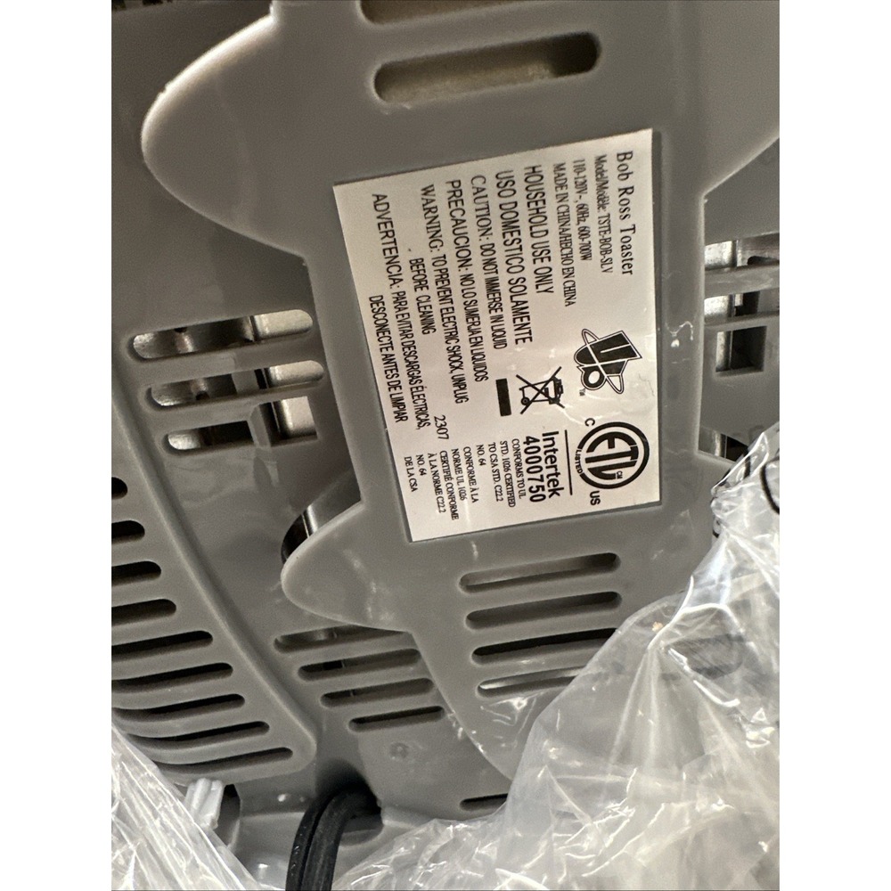 Bob Ross Artist Face Toaster, Two-Slice, Cool Touch, Gray, Gift, BRAND NEW - Picture 11 of 12